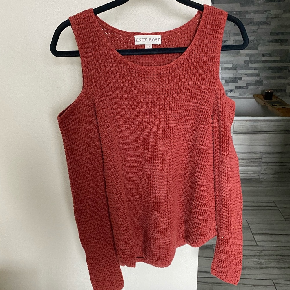 Cold shoulder sweater
